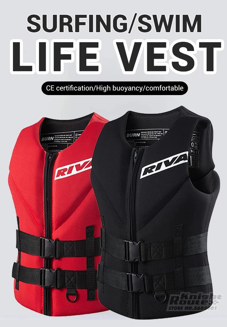 Life Vest Adults Surf Vest Kayak Wakeboard Motorboats Raft Rescue Boat Ski Water Sports Swimming Drifting Rescue Life Jacket