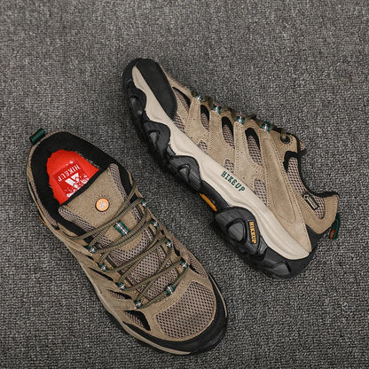 HIKEUP Hiking Shoes Men Designer Climbing Trekking Sneakers for Men Leather Outdoor Sports Work Man Shoes Run Shoes