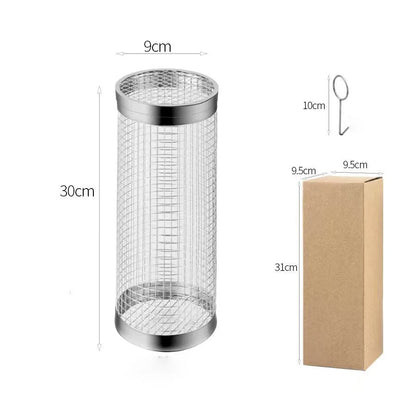 Stainless Steel Portable Barbecue Grill Net, Barbecue Basket for Outdoor Grilling, Outdoor Camping Barbecue Grill