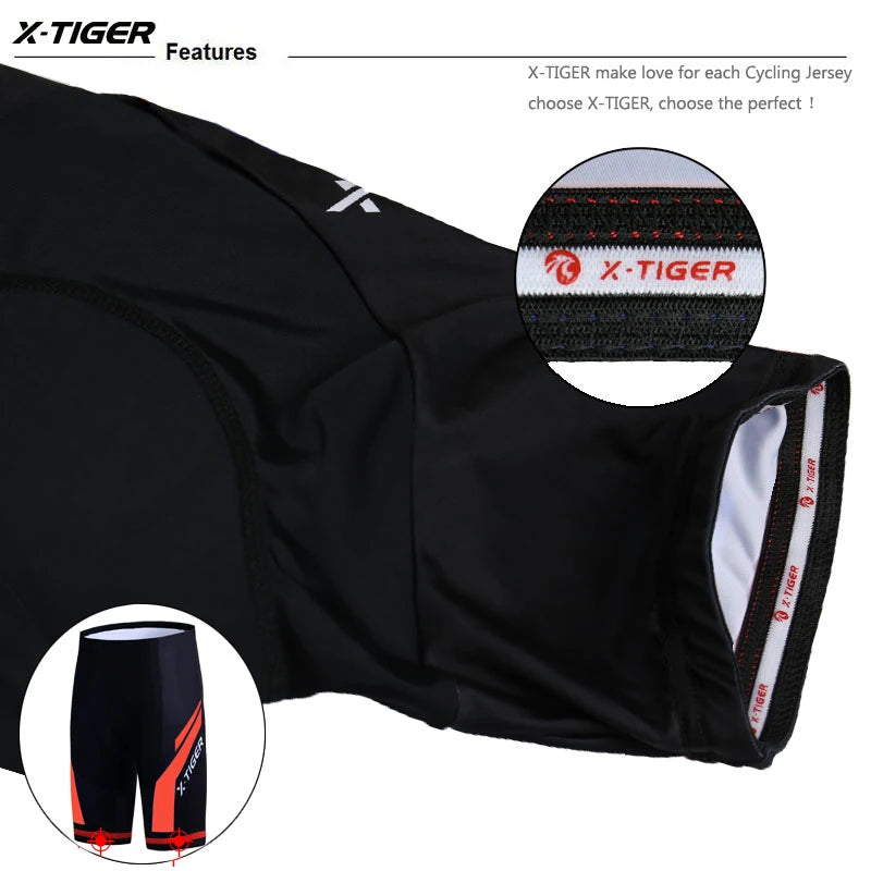 X-TIGER Cycling Shorts Men Gel Pad Bicycle Clothes MTB Road Bike Pants Anti-slip Leg Grips Bike Shorts Summer Outfit Clothes