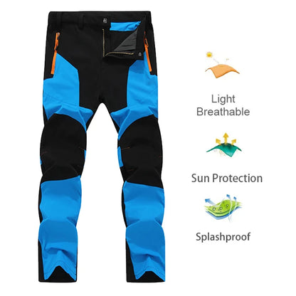 Men's UV Resistant Hiking Pants TRVLWEGO - Quick Dry Summer Camping Trousers Water Splash Prevention