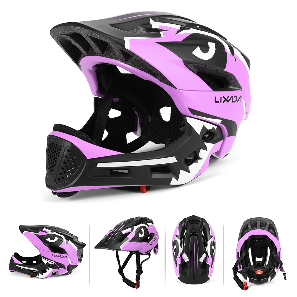 Kids Detachable Full Face Helmet Children Sports Safety Helmet for Cycling Skateboarding Roller Skating
