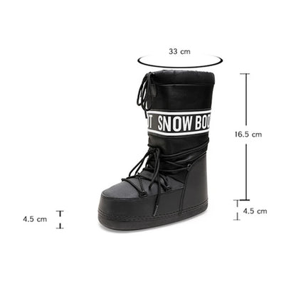 Winter Boots Women Snow Boots Mid-calf Cold-proof Antiskid Thicken Plush Waterproof Thick Platform Space Ski Boots Size 35-43