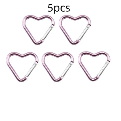 Outdoor Carabiner Heart Shape Keychain Clip Aluminum Alloy Rings Climbing Clips Spring Snap Hook Carabiner Durable