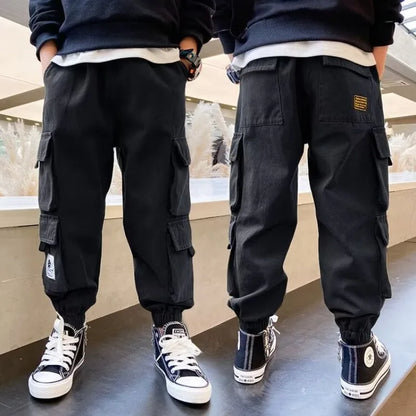 Multiple Pockets Boy Cargo Pants Children Casual Sweatpants Three-dimensional High Visibility Sports Pants Children's Clothing