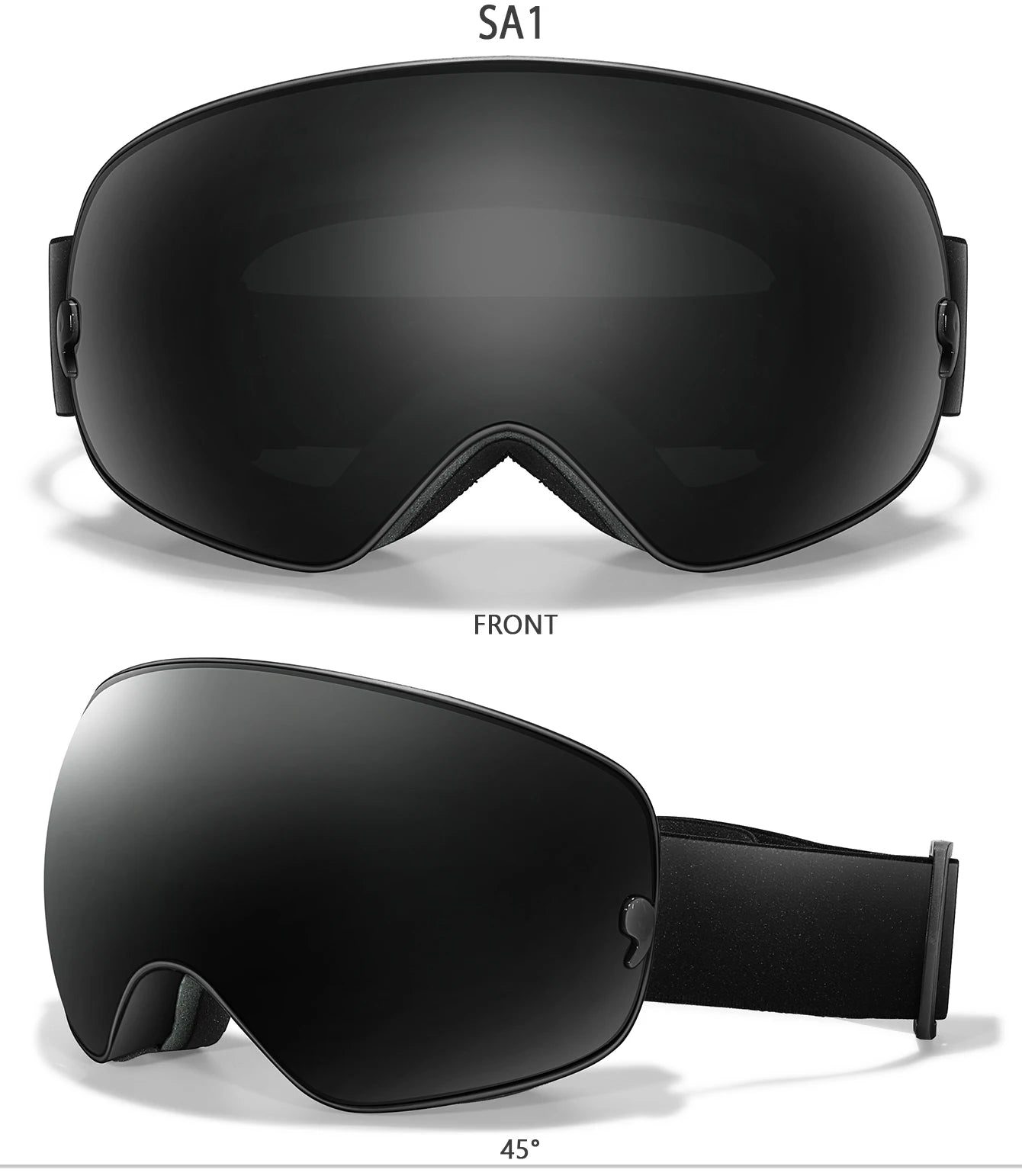Anti-Fog SKI Goggles Snowboard Goggles UV400 with Night Vison Lens Men Women Teen Best Gift for Christmas and New Year