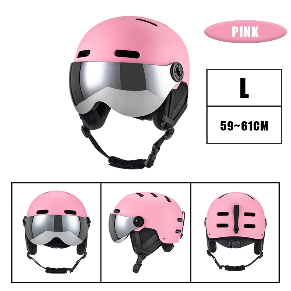 Skiing Helmet Snowboard Helmet With Detachable Glasses Winter Outdoor Sports Ski Helmet Safety Skateboard Skiing Snowboard Snow