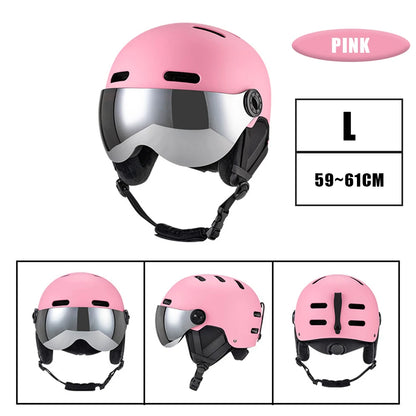 Skiing Helmet Snowboard Helmet With Detachable Glasses Winter Outdoor Sports Ski Helmet Safety Skateboard Skiing Snowboard Snow