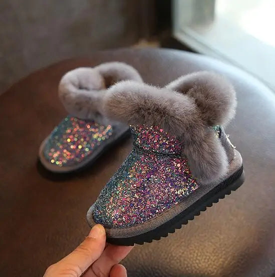 2023 Winter Kids Fashion snow boots thick Child Genuine Leather warm plush soft bottom baby girls boots winter ski boot for baby