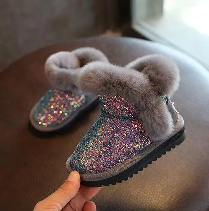 2023 Winter Kids Fashion snow boots thick Child Genuine Leather warm plush soft bottom baby girls boots winter ski boot for baby