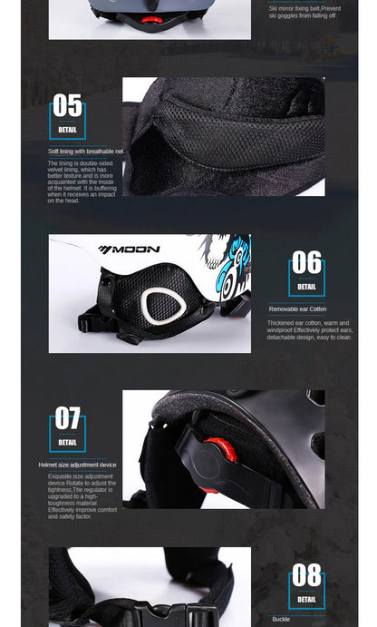 MOON Skiing Helmet Skiing Helmet Children Adult Ultralight Extreme Sports Skateboard Snowboard Helmet Snowmobile Motorcycle