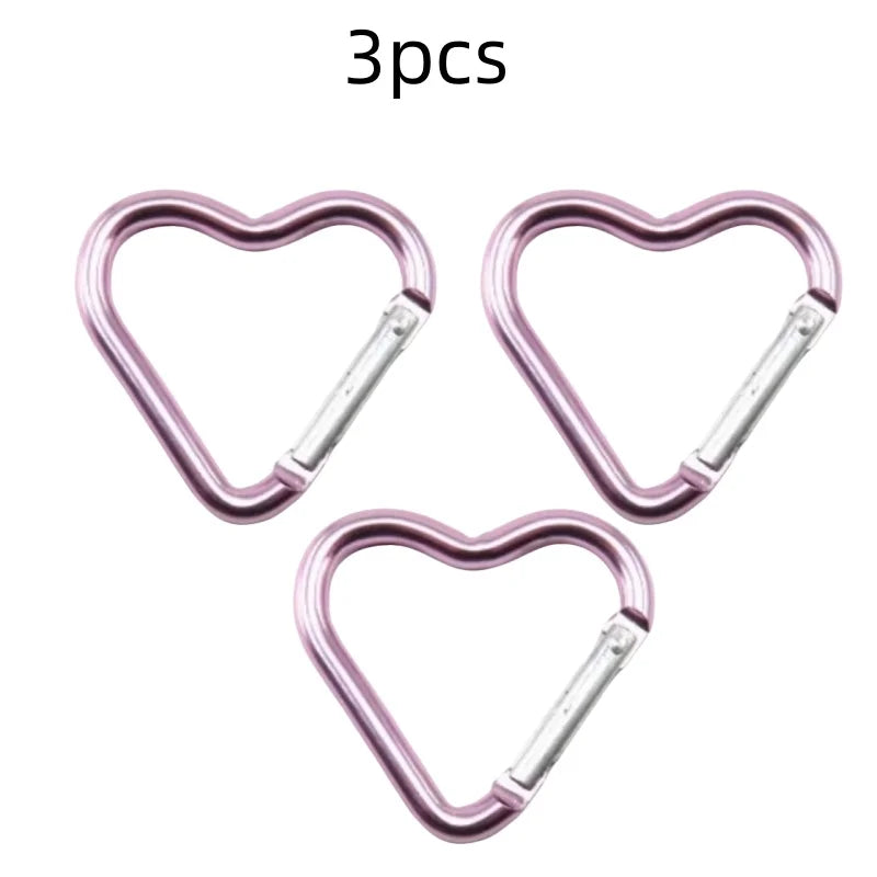Outdoor Carabiner Heart Shape Keychain Clip Aluminum Alloy Rings Climbing Clips Spring Snap Hook Carabiner Durable