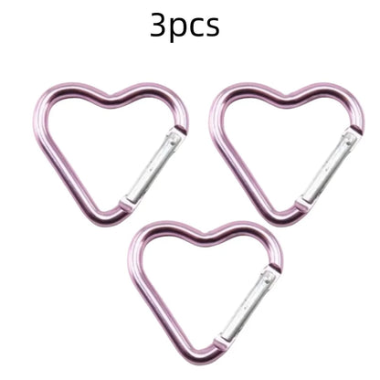 Outdoor Carabiner Heart Shape Keychain Clip Aluminum Alloy Rings Climbing Clips Spring Snap Hook Carabiner Durable