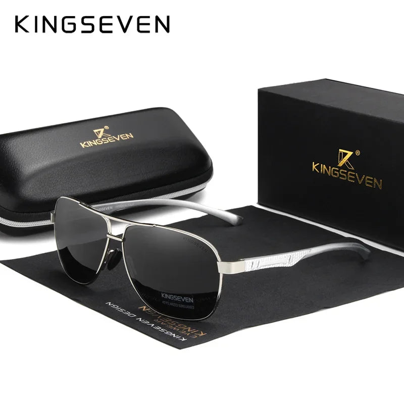 Polarized Aluminum Sunglasses Men - UV400 HD Pilot Eyewear with Night Vision Technology