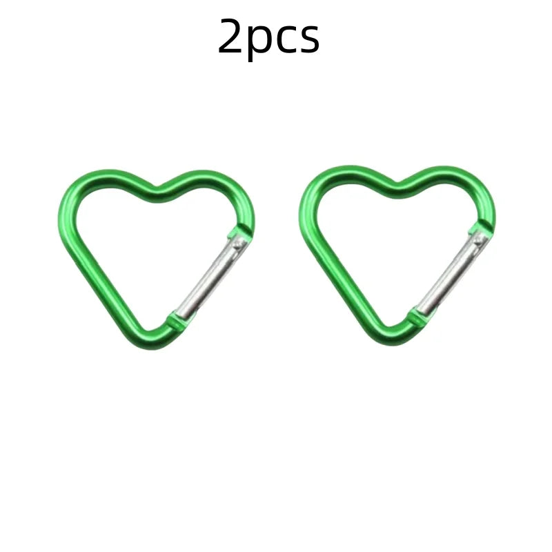 Outdoor Carabiner Heart Shape Keychain Clip Aluminum Alloy Rings Climbing Clips Spring Snap Hook Carabiner Durable