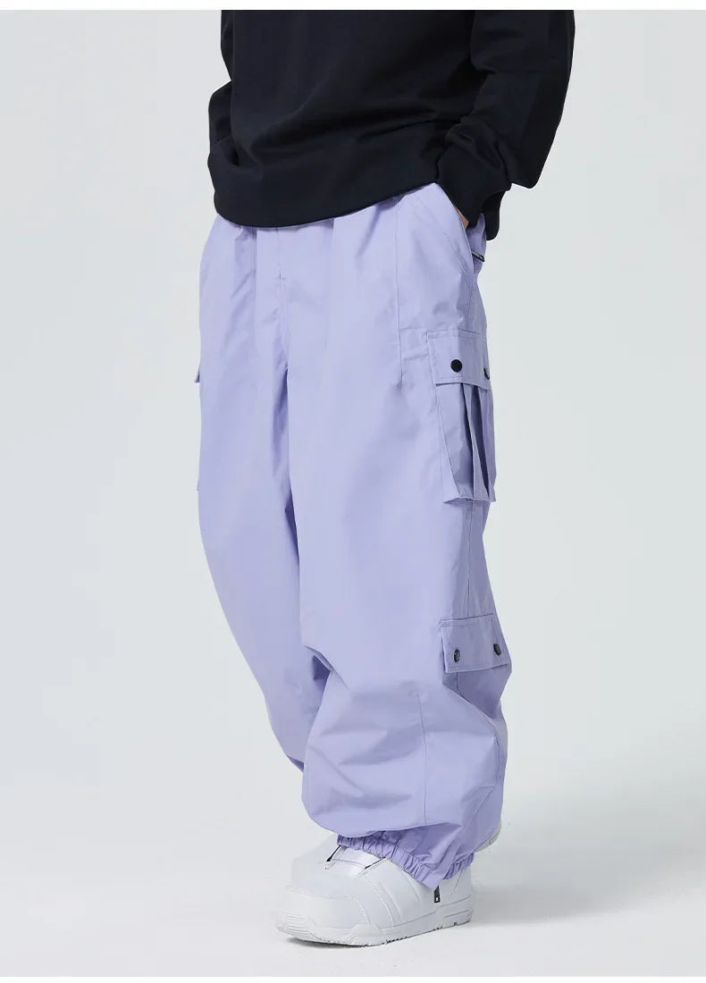 Winter Man Snow Pants 2025 New Women Waterproof Ski Overalls Loose Couple Skiing Pants Outdoor Sport Pro Warm Windproof Trousers