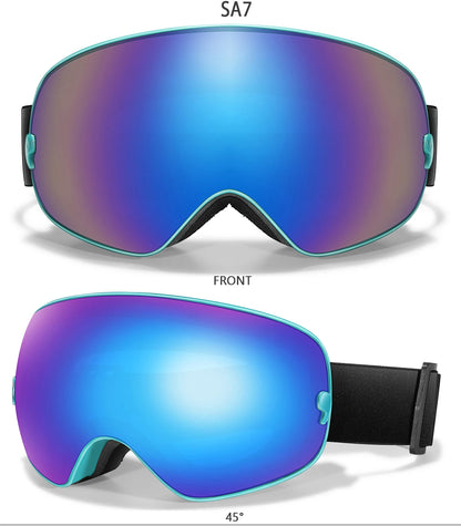 Men Women Outdoor Sports Ski goggles Anti-fog Snowboarding Snowmobile Glasses UV400 Charngeable Lens Teen Charistmas Cycling