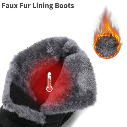 New Men Winter Snow Boots Outdoor Women Velvet Warm Walking Shoes Waterproof Ski Shoes High-Top Cotton Boots Thick Cotton Shoes