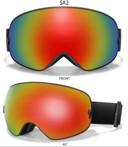 Men Women Outdoor Sports Ski goggles Anti-fog Snowboarding Snowmobile Glasses UV400 Charngeable Lens Teen Charistmas Cycling
