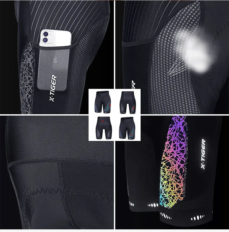 X-TIGER Cycling Shorts Women's Bicycle Shorts Competitive Sponge Padded 7h MTB Bike Shorts With Side Pockets Summer Bib Tights