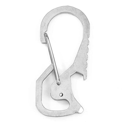 Carabiner Keychain Hook Outdoor Stainless Steel Carabiner Cap Lifter Hex Driver Bottle Opener Keychain Ring Climbing Accessorie