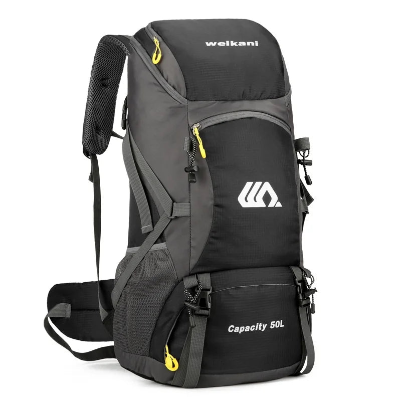 50 liter backpacking with waterproof outdoor gears large hiking backpack camping camping rock climbing hiking bag luggage hiking
