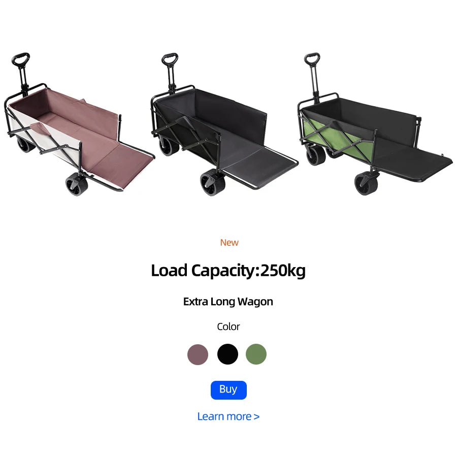 Collapsible Folding Utility Beach Cart Wagon Heavy Duty Large Capacity Fold Wagon Ourdoor Trolley Portable Garden Camping Cart