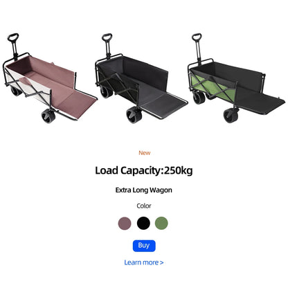Collapsible Folding Utility Beach Cart Wagon Heavy Duty Large Capacity Fold Wagon Ourdoor Trolley Portable Garden Camping Cart