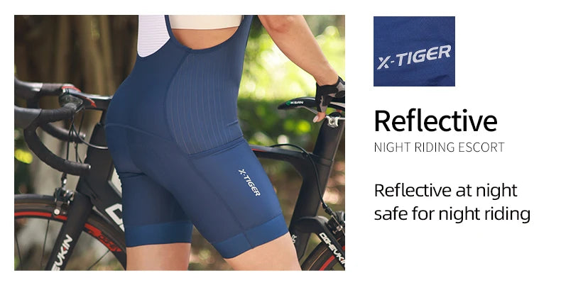 X-Tiger Women Pro Cycling Bib Shorts Summer Laika MTB Road Bicycle Shorts Women's Cycling Suspenders With ST-MULTI cushion