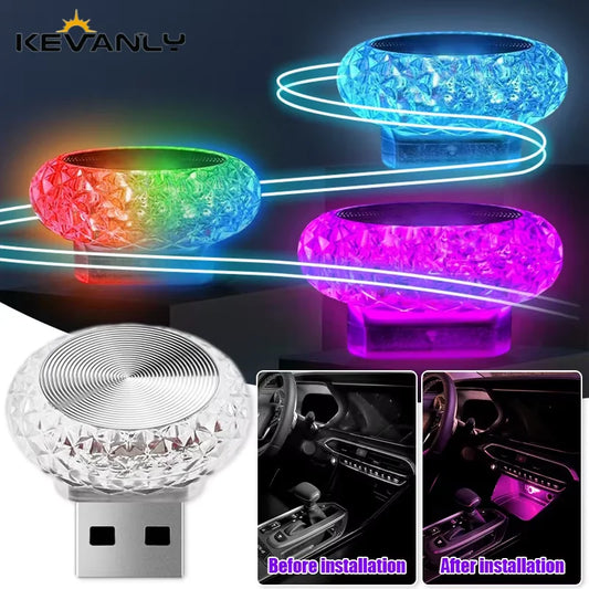1pc Colorful Portable USB Mini LED Ambient Light for Car Interior Computer Atmosphere Lamp Plug and Play Night Light