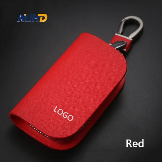 Leather Car Key Case Universal Keychain For BMW Mercedes Audi VW Bentley Ferrari FIAT Alfa Jeep Key Cover Protector Accessories