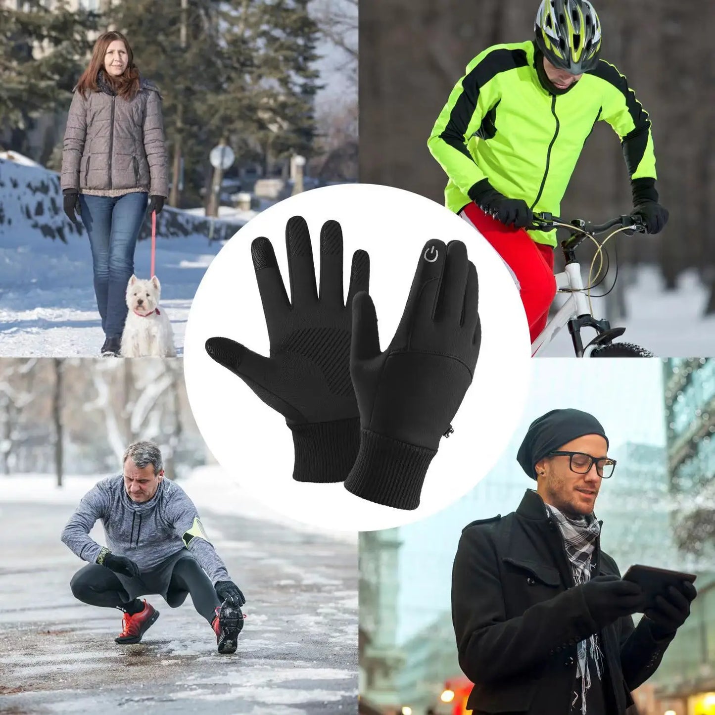 Winter Waterproof Touchscreen Gloves for Men Women Windproof Non-Slip Warm Cycling Motorcycle Ski Driving Sports Fishing Gloves