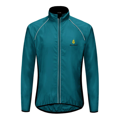WOSAWE Men Windproof Waterproof Reflective Cycling Jacket MTB Bicycle Long Sleeve Windbreaker Sleeveless Vest Bike Coat Jersey