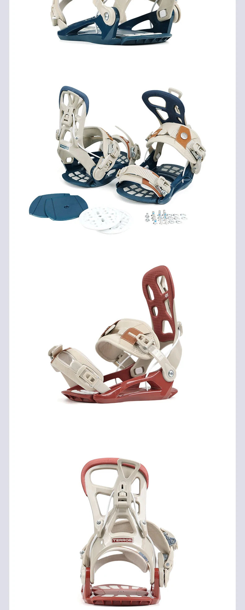 LILKINGS L1 Snowboard Bindings Quick Step-in SP System EVA Shock Absorption Leather Straps for Beginner Intermediate Riders