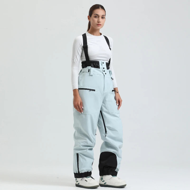 New Unisex Ski Pants Women Windproof Waterproof Snow Strides Warm Breathable Thickened Winter Outdoor Snowboarding Trousers