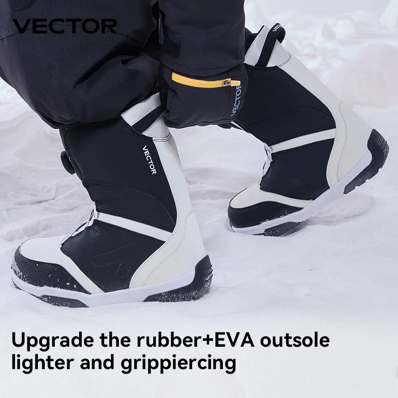 VECTOR Professional Women Man Ski Shoes Warm Waterproof Snowboard Boots Non-slip Leather Breathable Snow Boots Equipment