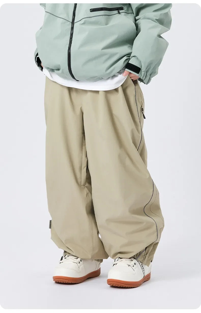 Southern Potato Ski Pants Women's Single Board Waterproof Ski Outerwear Loose Fit Men's Casual Pants For Outdoor Activities