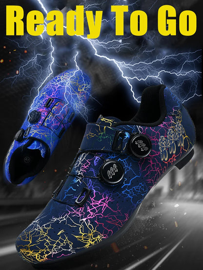 New Professional Cycling Shoes Men Locking Booster Shoes Breathable Double Knob Buckle Women SPD Hard-Soled Road Cycling Shoes