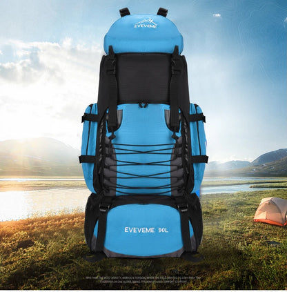 90L Large Capacity Travel Backpack Men Women Camping Hiking Climbing Mountaineering Bags Outdoor Sports Shoulder Rucksack