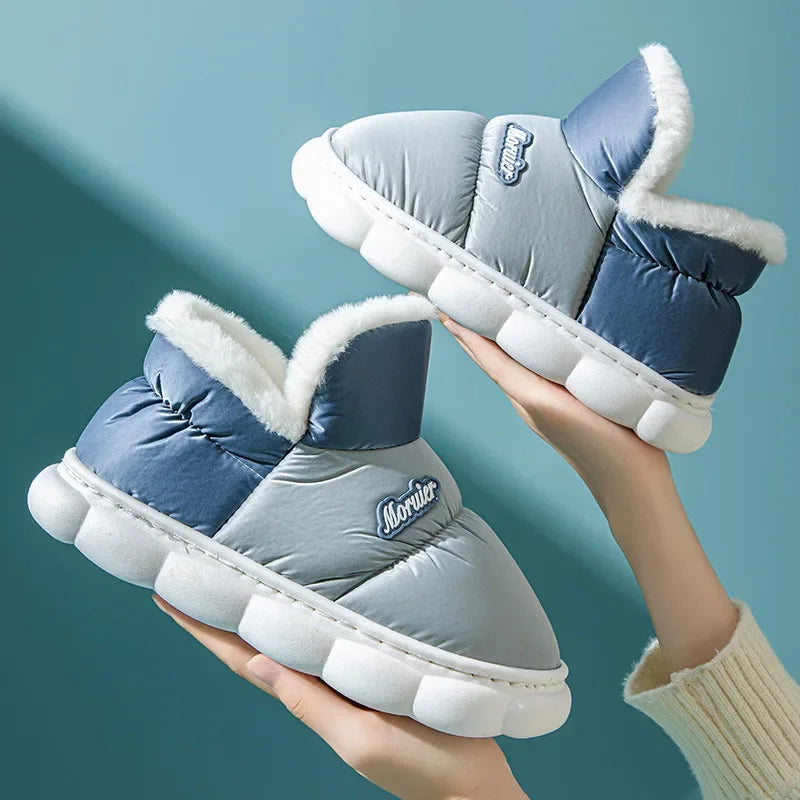 Children's Cotton Shoes Winter Plush Thickened Cotton Slippers Waterproof Ski Boots Baby Boys and Girls Leather Boots Kids Shoes