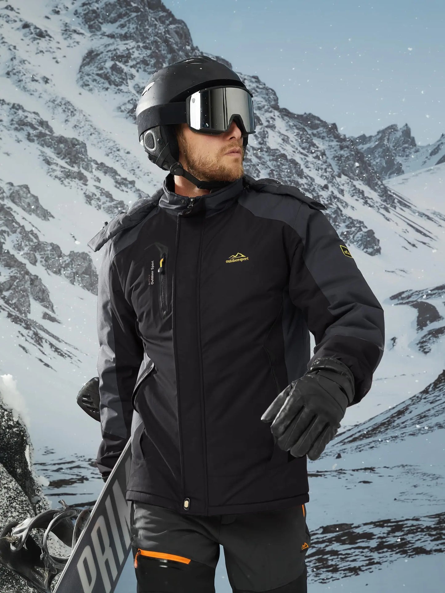 TACVASEN Winter Thicken Ski Snowboard Jacket Mens Fleece Waterproof Hiking Jackets Outdoor Mountain Trekking Windbreaker Parka