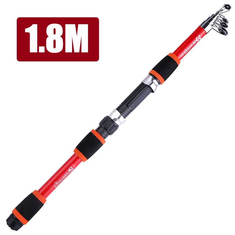 Sougayilang 1.8M Spinning Fishing Rod M Power Children Fishing Rod Telescopic Rock Fishing Rod Carp Feeder Rod Surf Beginner Rod