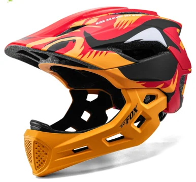 BATFOX Kids Full Face bike helmet Detachable Downhill Children Cycling Motorcycle Skateboard Sports Racing Racing Bicycle helmet