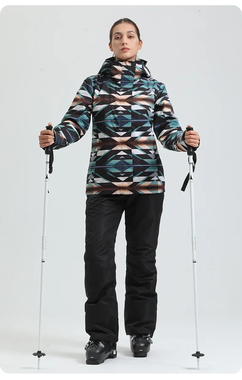 Skiing Hoodie Jacket Outdoor Warm Ski Coats Windproof Waterproof Ski Tops Women Sports Snowboard Jacket Winter New Snow Clothing