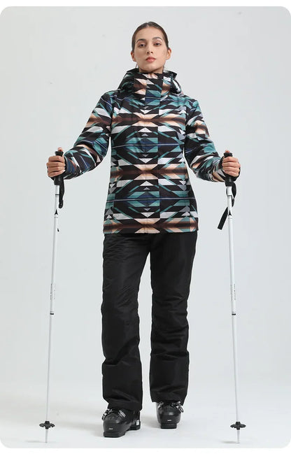 Skiing Hoodie Jacket Outdoor Warm Ski Coats Windproof Waterproof Ski Tops Women Sports Snowboard Jacket Winter New Snow Clothing