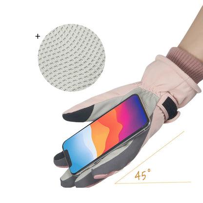 1 Pair Ski Gloves Waterproof aAnd Windproof - Thickened Warm Snow Gloves, Snowboard  Touch Screen Cycling WinterGloves