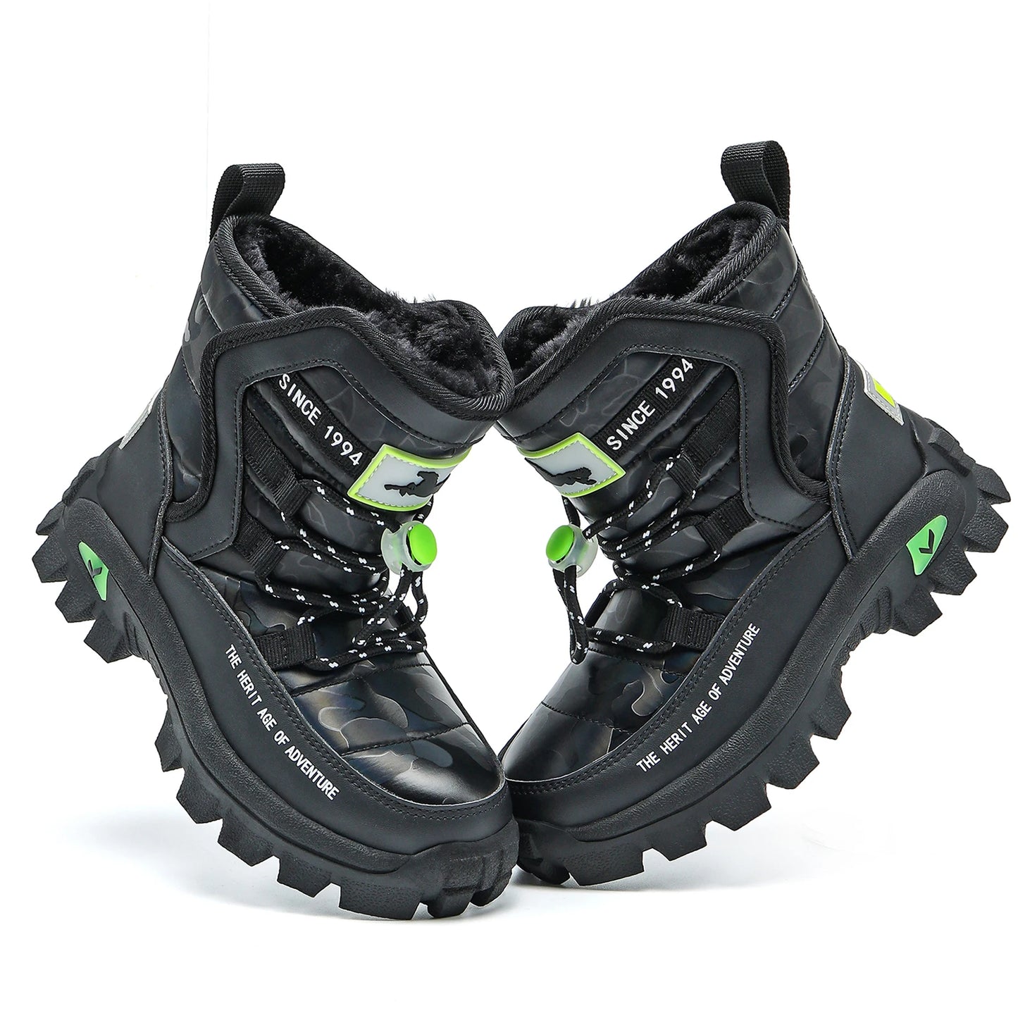 JMFCHI Kids Snow Boots Boys Hiking boots for Kids Waterproof Winter Snow Boots for Girls Warm Fur Lined Slip Resistant Outdoor