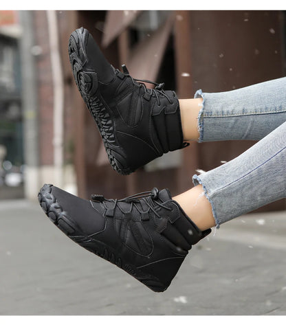 Men Women Waterproof Winter Boots Snow Barefoot Casual Shoes Outdoor Warm Work Shoes Ankle Shoes for Trekking Climbing Hiking