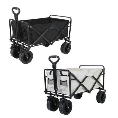 Collapsible Folding Utility Beach Cart Wagon Heavy Duty Large Capacity Fold Wagon Ourdoor Trolley Portable Garden Camping Cart
