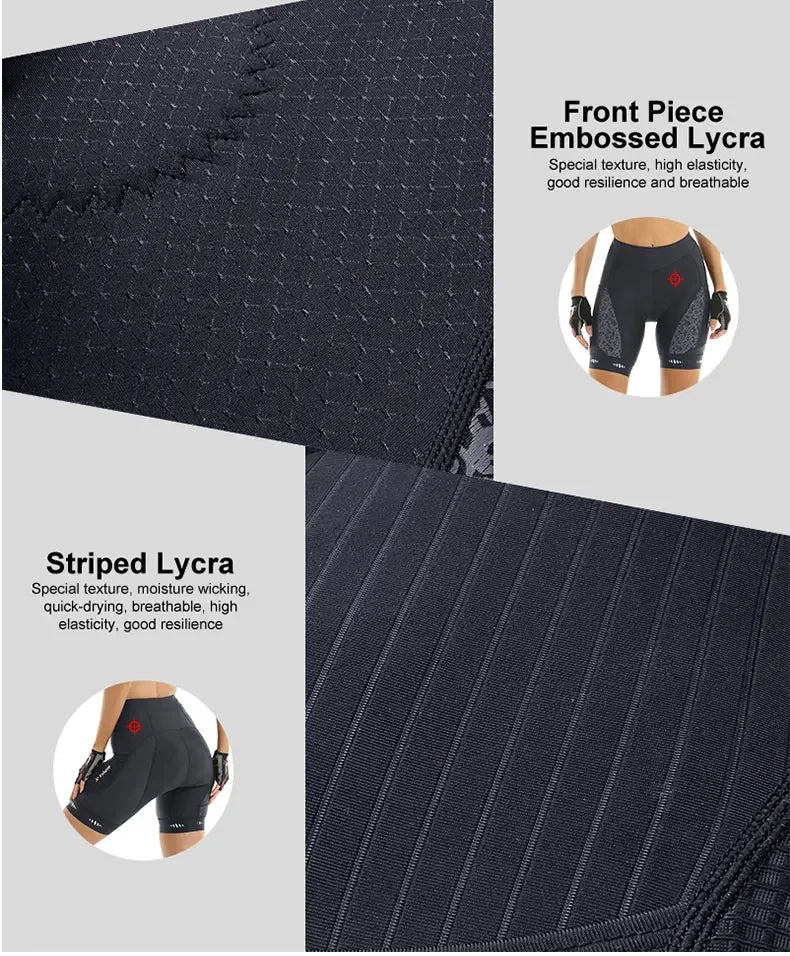 X-TIGER Women's Cycling Shorts Competitive Foam Padded MTB Bike Shorts with Side Pockets Summer Reflective Bib Tights